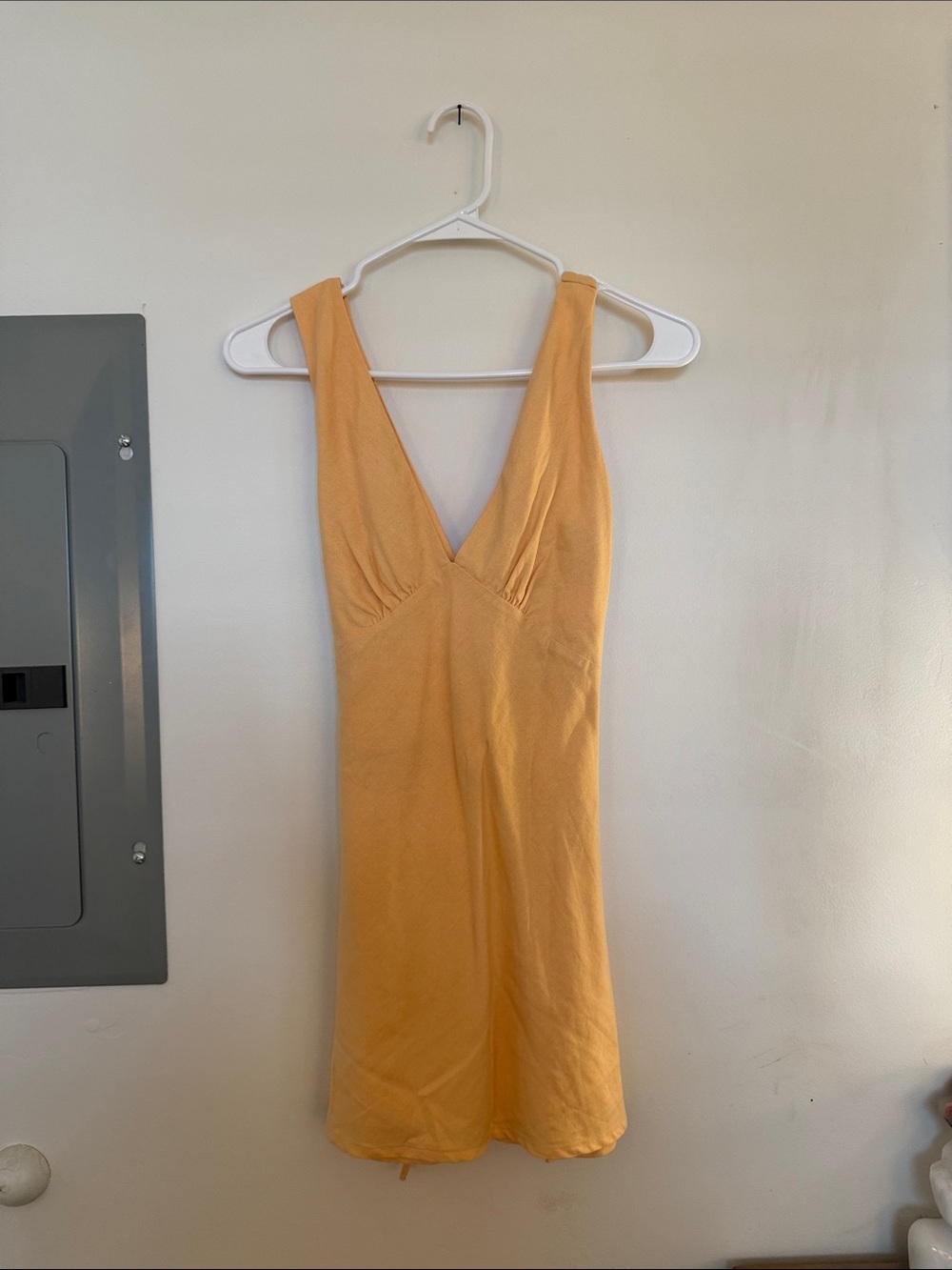 Meshki Sunlit V-Neck Mini Dress - Yellow